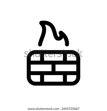 Simple Firewall line icon isolated on a white background
