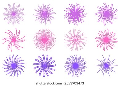 Simple Fireworks Illustration Design Set