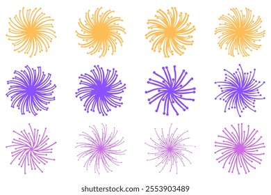 Simple Fireworks Illustration Design Set