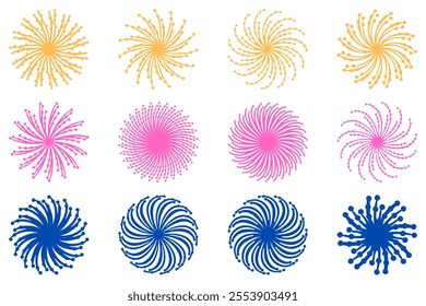 Simple Fireworks Illustration Design Set