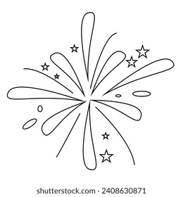 simple fireworks line vector | design elements 