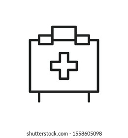 Simple first aid kit line icon. Stroke pictogram. Vector illustration isolated on a white background. Premium quality symbol. Vector sign for mobile app and web sites.