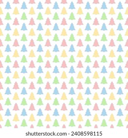 simple fir-trees. pastel winter repetitive background. vector seamless pattern. fabric swatch. wrapping paper. continuous design template for textile