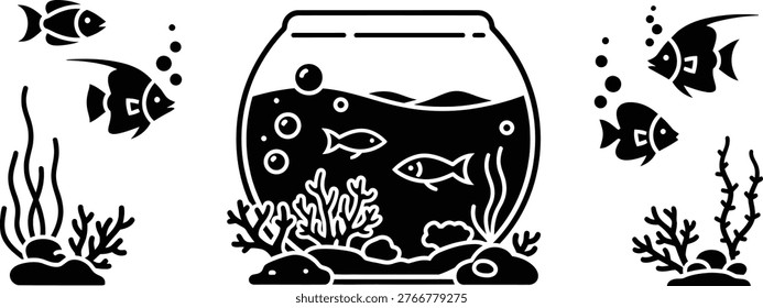 Simple fish aquarium vector illustration