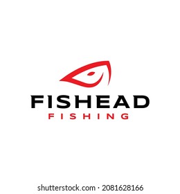 Simple Fish Head Logo For People Fishing Hobbies