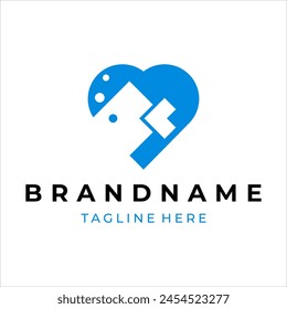 simple fish and heart logo