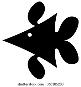 Simple fish icon in black on white background