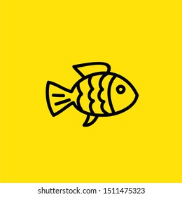 Simple fish icon flat design