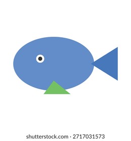 Simples ícone de peixe ilustração com design minimalista plano. Símbolo aquático bonito para conceitos marinhos e oceânicos