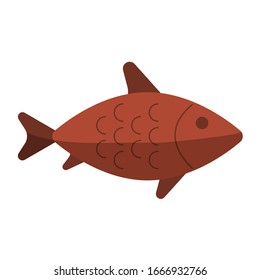 Simple Fish Icon on white background. Vector illustration in trendy flat style. EPS 10.