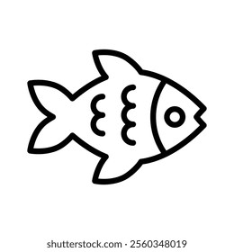 Simple fish icon perfect for seafood dishes and marine themes