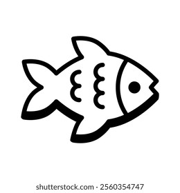Simple fish icon perfect for seafood dishes and marine themes
