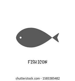 Simple fish icon simple silhouette flat style vector illustration on white background.
