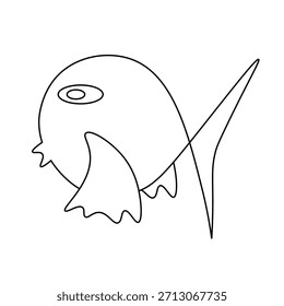 Icono de pescado simple, Ilustración vectorial