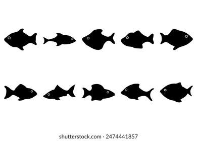 Simple fish illustration design set