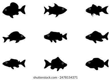 Simple fish illustration design set