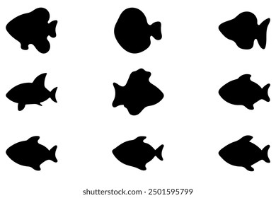 Simple fish illustration design set