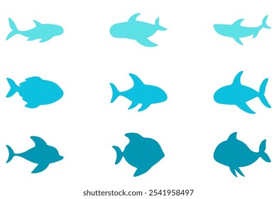 Simple fish illustration design set