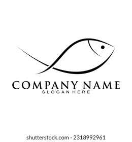 Logo de vector de ilustración de peces simple
