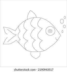 Línea de pescado simple Muestra de diseño de arte 2 