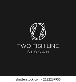 simple fish line art logo vector symbol illustration design