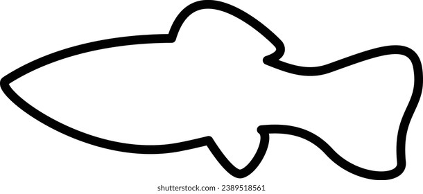 Simple Fish Line Art Logo	
