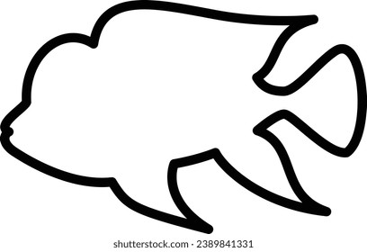 Simple Fish Line Art Logo