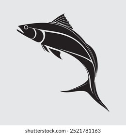 Simple Fish Line Art Vector for Children's Coloring Pages.