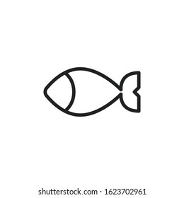 Simple fish line icon. Stroke pictogram. Vector illustration isolated on a white background. Premium quality symbol. Vector sign for mobile app and web sites.