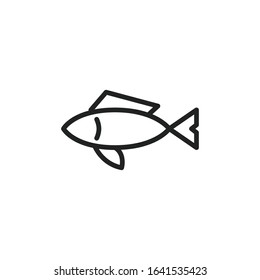 Simple fish line icon. Stroke pictogram. Vector illustration isolated on a white background. Premium quality symbol. Vector sign for mobile app and web sites.