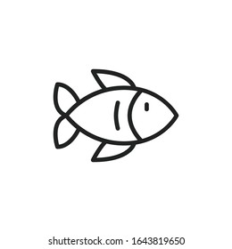 Simple fish line icon. Stroke pictogram. Vector illustration isolated on a white background. Premium quality symbol. Vector sign for mobile app and web sites.