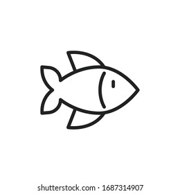 Simple fish line icon. Stroke pictogram. Vector illustration isolated on a white background. Premium quality symbol. Vector sign for mobile app and web sites.