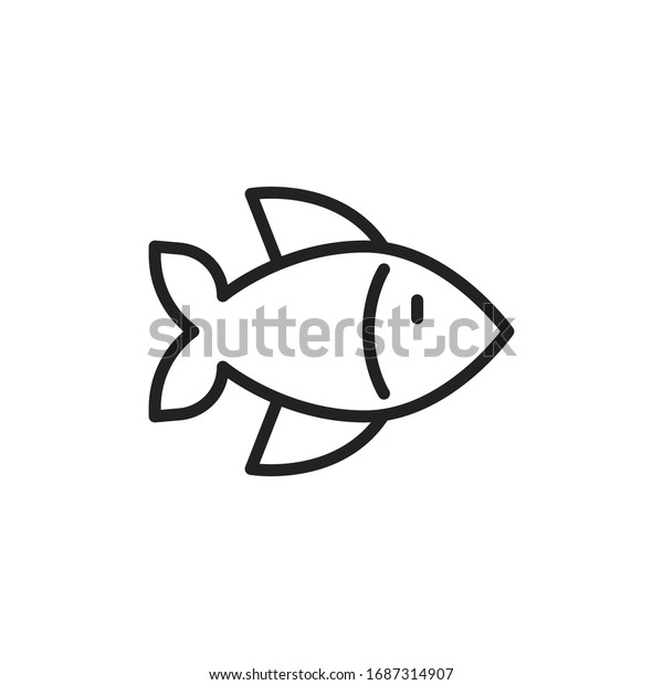 Simple Fish Line Icon Stroke Pictogram Stock Vector (Royalty Free ...