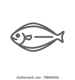 Simple Fish Line Icon. Symbol And Sign Vector Illustration Design. Editable Stroke. Isolated On White Background