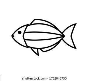 Simple fish line icon. Vector illustration isolated on a white background. Premium quality symbol. Vector sign for mobile app and website.