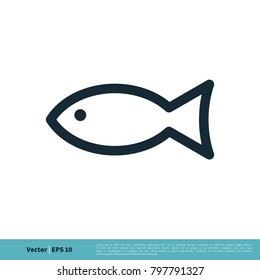 Simple Fish Line Icon Vector Logo Template Illustration Design. Vector EPS 10.