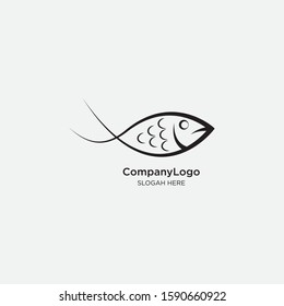 Simple fish logo design for company or restaurant