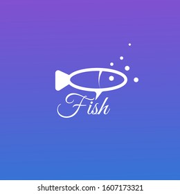 Simple fish logo icon design
