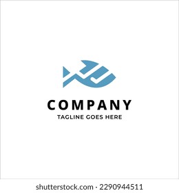 simple fish logo icon vector template