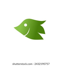 simple fish logo, luxurious and modern green animal shape logo 