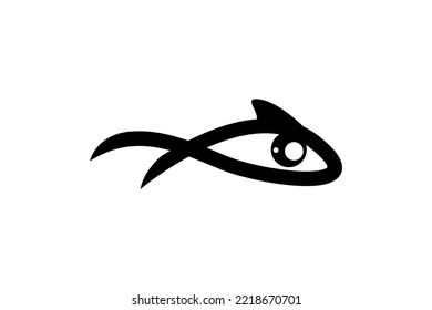 Simple Fish Logo, Logo Outline, Fish Icon.