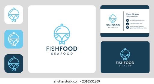 Simple Fish Logo with stationary template