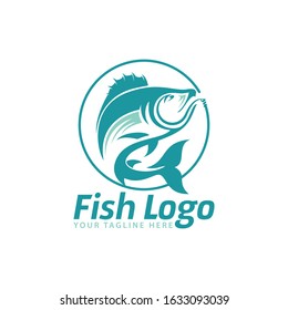 a simple fish logo with subtle hook