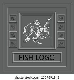 Simple Fish Love Logo: Heart-Tail Design for Fishing Shops and Seafood Restaurants