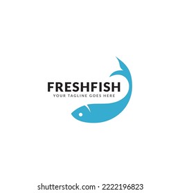 Simple fish mascot logo design