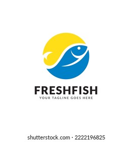 Diseño de logotipo de mascota de pescado simple