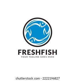Simple fish mascot logo design