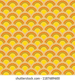 Simple fish scales squama background, vector seamless fabric pattern, tiled textile print. Vintage chinese squama scales seamless arc tiles design. Siren skin pattern.