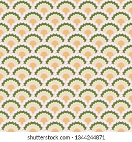 Simple fish scales squama background, vector seamless fabric pattern, tiled textile print. Vintage chinese squama scales seamless arc tiles mosaic. Mermaid skin pattern.