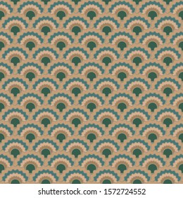 Simple fish scales squama background, vector seamless fabric pattern, tiled textile print. Typical japanese squama scales seamless arc tiles mosaic. Reptile animal skin pattern.